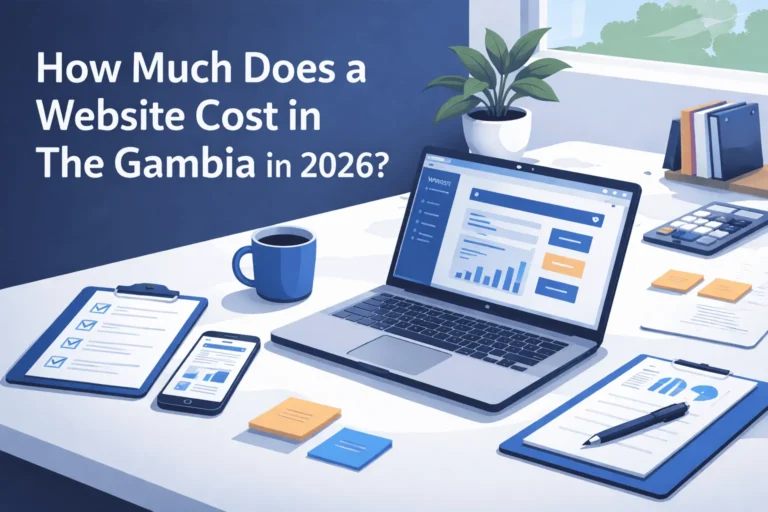 website cost Gambia breakdown showing web design fees for small businesses