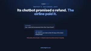 A chatbot promising a refund policy that did not exist